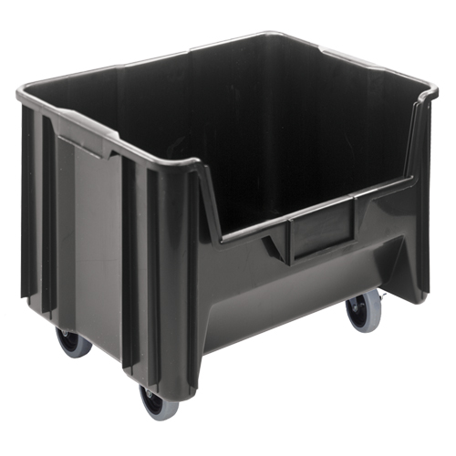 Mobile Giant Stack Container, 12-7/16" H x 19-7/8" W x 15-1/4" D, 250 lbs. Capacity, Black Cam Industrial