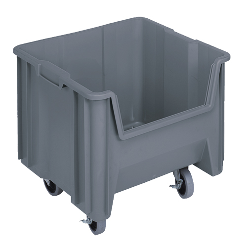 Mobile Giant Stack Container, 12-1/2" H x 16-1/2" W x 17-1/2" D, 250 lbs. Capacity, Grey Cam Industrial