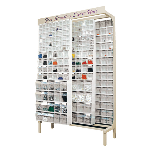 Syst&egrave;me de stockage &agrave; glissi&egrave;re &agrave; bacs basculants autonome, 48" la x 18" p x 77" h, 364 tiroirs Cam Industrial