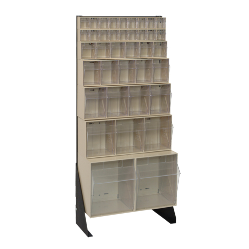 Tip-Out Bins Stand, 23-5/8" W x 8" D x 52" H, 38 Drawers Cam Industrial