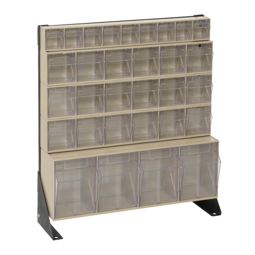Tip-Out Bins Stand, 23-5/8" W x 8" D x 28" H, 31 Drawers Cam Industrial