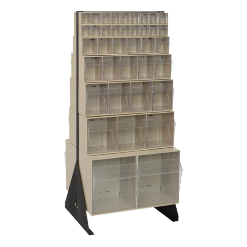 Tip-Out Bins Stand, 23-5/8" W x 16" D x 52" H, 76 Drawers Cam Industrial