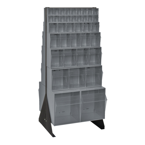 Tip-Out Bins Stand, 23-5/8" W x 16" D x 52" H, 76 Drawers Cam Industrial