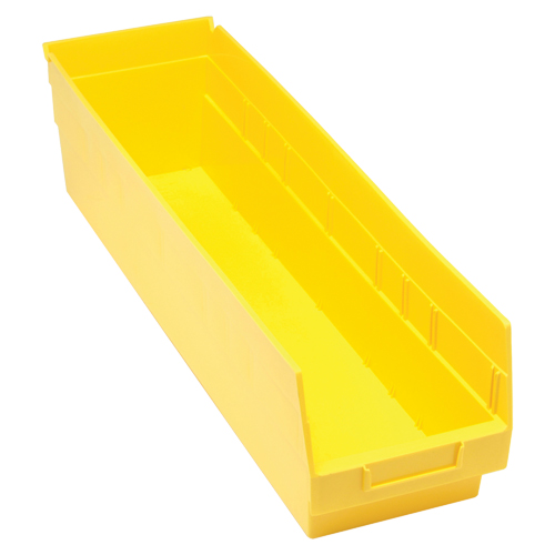 Bacs en plastique pour &eacute;tag&egrave;res Store More, 6-5/8" la x 6" H x 23-5/8" p, Jaune, Capacit&eacute; 90 lb Cam Industrial