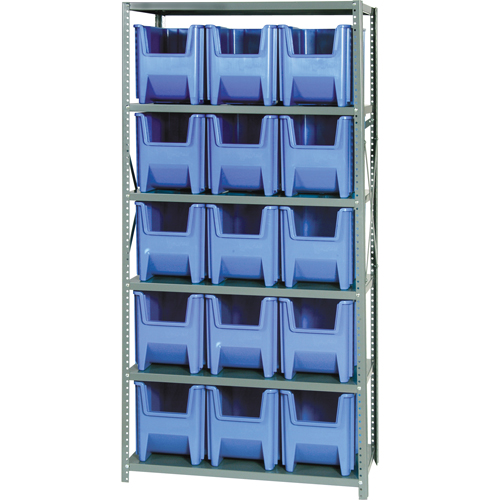 &eacute;l&eacute;ment de rayonnage avec bacs empilables, Acier, Sans boulons, Capacit&eacute; 800 lb, 36" la x 75" h x 18" p Cam Industrial