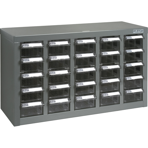 Casiers pour pi&egrave;ces KPC-600, Acier galvanis&eacute;, 25 tiroirs, 23-1/10" x 8-7/10" x 13-4/5", Gris Cam Industrial