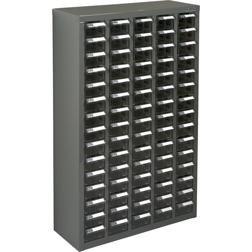 Casiers pour pi&egrave;ces KPC-600, Acier galvanis&eacute;, 75 tiroirs, 23-1/10" x 8-7/10" x 36-9/10", Gris Cam Industrial