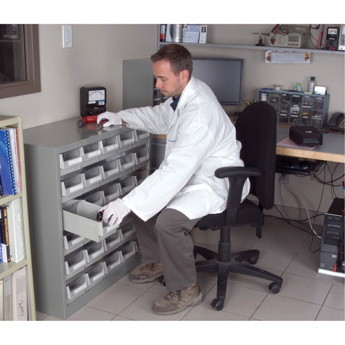 KPC-HD Heavy-Duty Parts Cabinet, Galvanized Steel, 30 Drawers, 34-3/5" x 15-7/10" x 34-3/5", Grey Cam Industrial