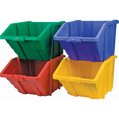 Jumbo Plastic Bin, 15-1/2" W x 13" H x 25" D, Red, 200 lbs. Capacity Cam Industrial