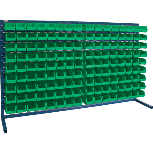 Louvered Rack with Bins, 144 Bins, 72" W x 15" D x 40" H Cam Industrial