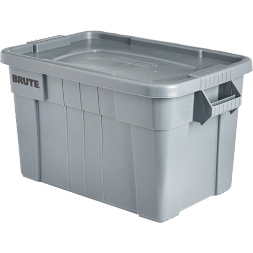 Bac de stockage Brute avec couvercle, 27,88” p x 17,38” la x 15,13” h, Capacit&eacute; 160 lb, Gris Cam Industrial