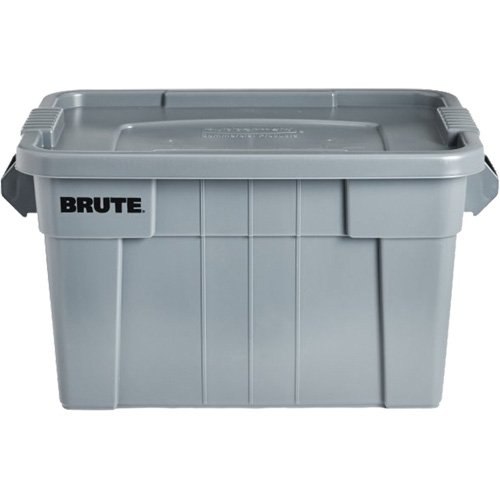 Bac de stockage Brute avec couvercle, 27,88” p x 17,38” la x 15,13” h, Capacit&eacute; 160 lb, Gris Cam Industrial