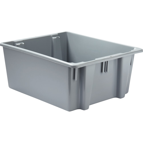 Caisse-palette empilable et emboîtable, 10" x 19,5" x 23,5", Gris Cam Industrial