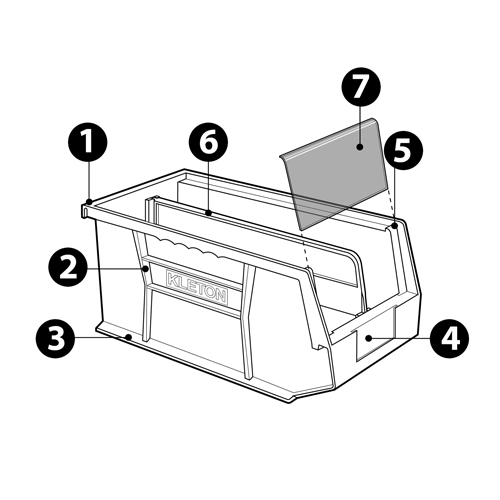 Stack & Hang Bin, 11" W x 5" H x 10-7/8" D, Blue Cam Industrial