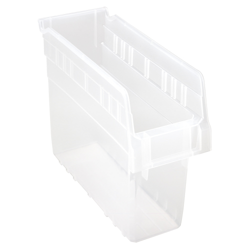 Store-Max Shelf Bins, 4-3/8" W x 8" H x 11-5/8" D, Clear, 44 lbs. Capacity Cam Industrial