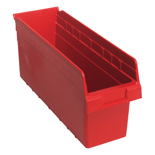 Bacs pour &eacute;tag&egrave;re Store-Max, 6-5/8" la x 8" H x 17-7/8" p, Rouge, Capacit&eacute; 56 lb Cam Industrial