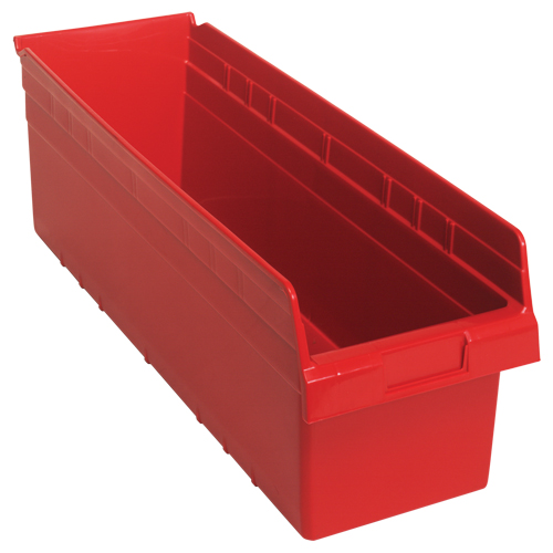 Bacs pour &eacute;tag&egrave;re Store-Max, 8-3/8" la x 8" H x 23-5/8" p, Rouge, Capacit&eacute; 68 lb Cam Industrial