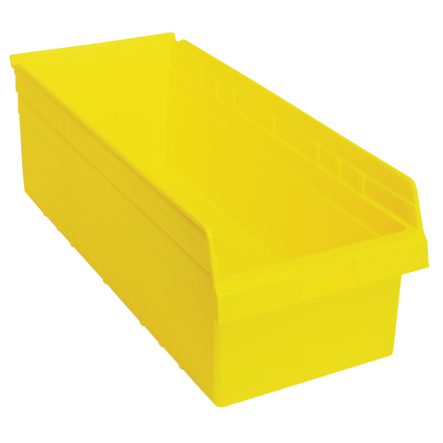 Store-Max Shelf Bins, 11-1/8" W x 8" H x 23-5/8" D, Yellow, 68 lbs. Capacity Cam Industrial