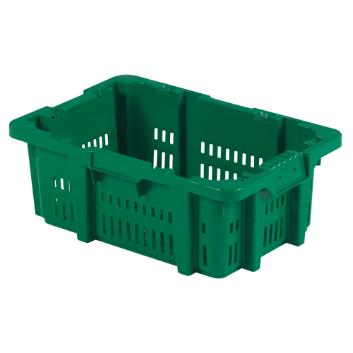 Contenant en plastique Stack-N-Nest pour la manutention des aliments, 16" x 23,9" x 8,8", Vert Cam Industrial