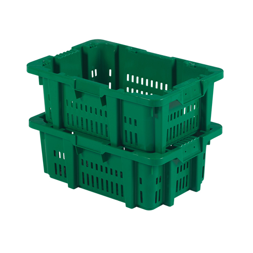 Contenant en plastique Stack-N-Nest pour la manutention des aliments, 16" x 23,9" x 8,8", Vert Cam Industrial