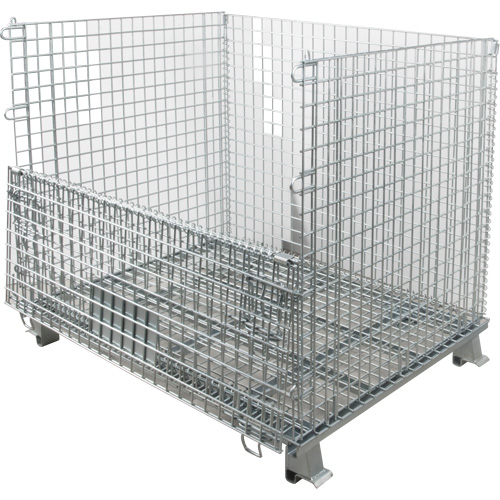 Collapsible Wire Container, 40" W x 48" D x 42" H, 4000 lbs. Capacity Cam Industrial