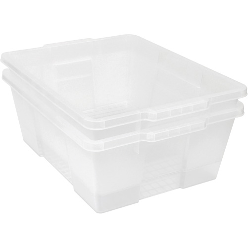 Contenant avec loquets en plastique,  la x 21" p x 7,75" h, Noir Cam Industrial
