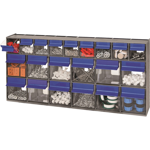 Tilt Bins Unit, 23-5/8" W x 3-5/8" D x 11-1/6" H, 21 Drawers Cam Industrial