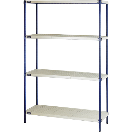 &eacute;tag&egrave;re en fils m&eacute;talliques avec tablettes en plastique, Cadre en fils m&eacute;talliques avec tablettes en plastique, Sans boulons, Capacit&eacute; 600 lb, 48" la x 72" h x 18" p Cam Industrial