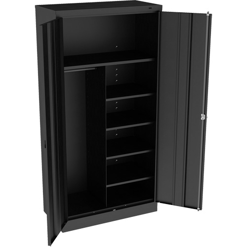 Combination Cabinet, 36" W x 18" D x 72" H, Black Cam Industrial