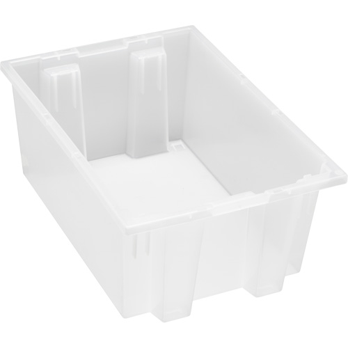 Heavy-Duty Stack & Nest Tote, 8" x 13.5" x 19.5", Clear Cam Industrial