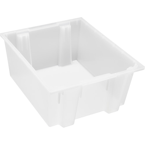 Heavy-Duty Stack & Nest Tote, 10" x 19.5" x 23.5", Clear Cam Industrial