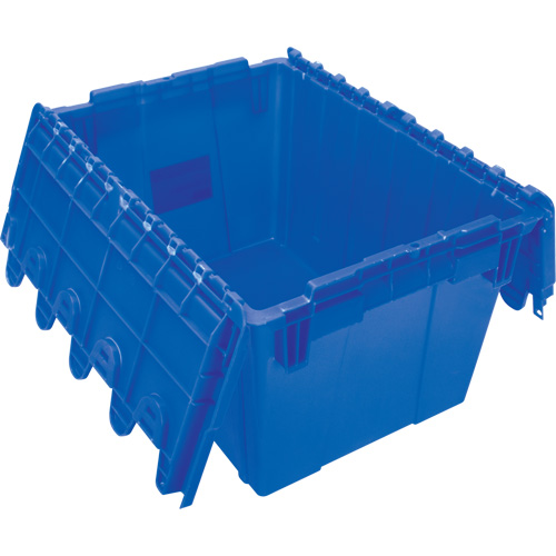 Contenant de distribution en plastique avec dessus basculant, 21,65" x 15,5" x 12,5", Bleu Cam Industrial