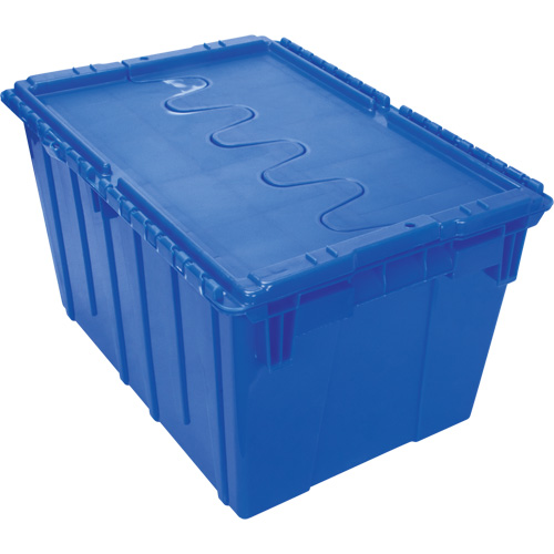 Contenant de distribution en plastique avec dessus basculant, 21,65" x 15,5" x 12,5", Bleu Cam Industrial