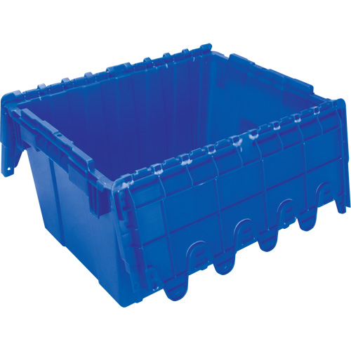 Contenant de distribution en plastique avec dessus basculant, 21,65" x 15,5" x 12,5", Bleu Cam Industrial