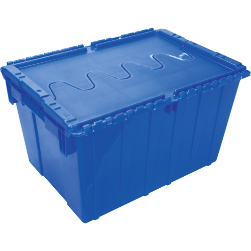 Contenant de distribution en plastique avec dessus basculant, 21,65" x 15,5" x 12,5", Bleu Cam Industrial