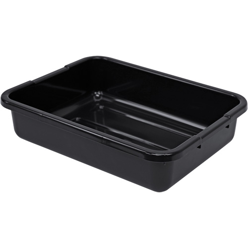All-Purpose Ribbed-Bottom Storage Tub, 5" H x 15" D x 21" L, Plastic, Black Cam Industrial