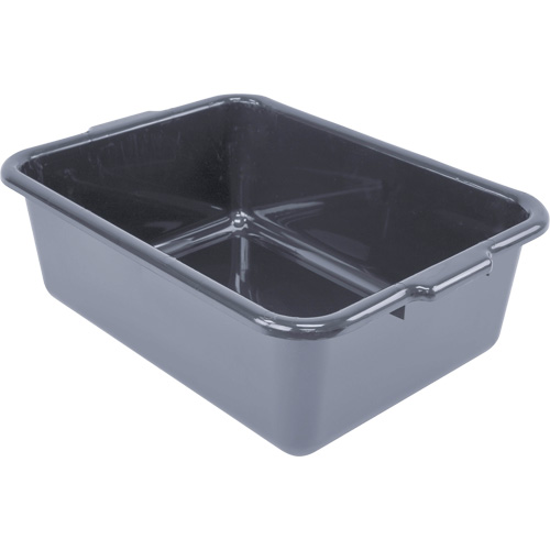 All-Purpose Flat-Bottom Storage Tub, 7" H x 15" D x 21" L, Plastic, Grey Cam Industrial