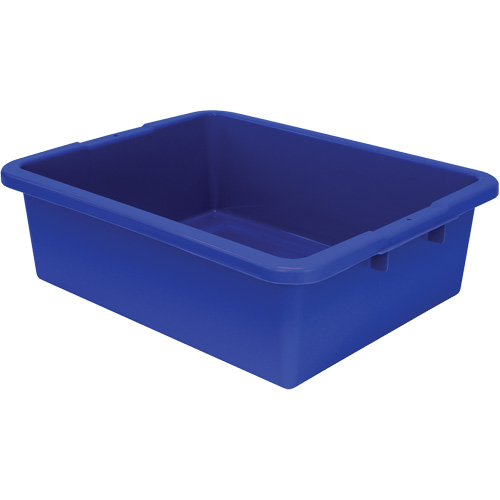 All-Purpose Ribbed-Bottom Storage Tub, 7" H x 17" D x 22" L, Plastic, Blue Cam Industrial
