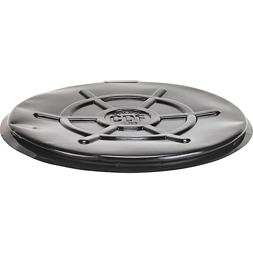 Couvercles protecteurs pour barils, Dessus ferm&eacute;, Convient aux 55 gal. US (45 gal. imp.), Noir Cam Industrial