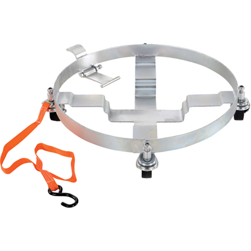 Chariots &agrave; inclinaison pour baril, Acier, Capacit&eacute;e 1200 lb, Diam&egrave;tre 23-1/2", Roue en Fonte Cam Industrial