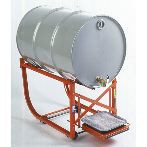 Support de baril avec plateau d'&eacute;gouttage, Capacit&eacute; de 55 gal. US (45 gal. imp.), Charge max. de 600 lb/272 kg Cam Industrial