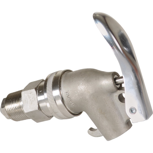Manual Drum Faucet, Stainless Steel, 3/4" NPT Cam Industrial