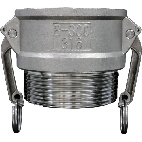 Cam & Groove Coupling, Stainless Steel, Type B, 2-1/2", Male NPT, 150 PSI Cam Industrial