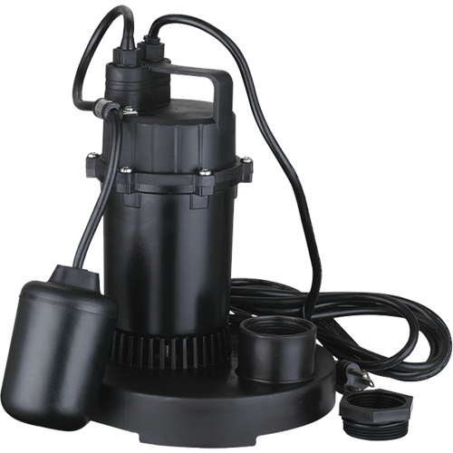 Pompe de puisard submersible thermoplastique, 2560 gal./h, 115 V, 4,6 A, 1/3 CV Cam Industrial