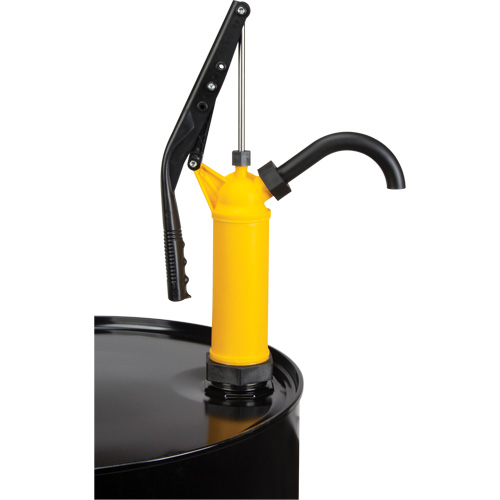 Pompe &agrave; baril de type levier, Polypropyl&egrave;ne, 14 oz/course, Pour barils de 5-55 gal. Cam Industrial