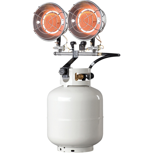 Double Tank-Top Heater, Radiant Heat, Propane, 30000 BTU/H Cam Industrial