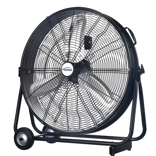 Light Industrial Direct-Drive Slim Drum Fan, Industrial, 3 Speed, 24" Diameter Cam Industrial