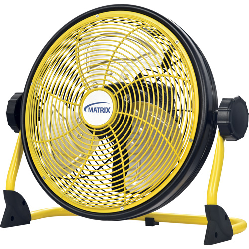 Rechargeable Indoor/Outdoor Fan with USB port, Commercial, Variable Speed, 12" Diameter Cam Industrial