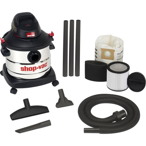 Aspirateur pour atelier, Secs-humides, 6 CV, 8 gal. US (30,3 litres) Cam Industrial