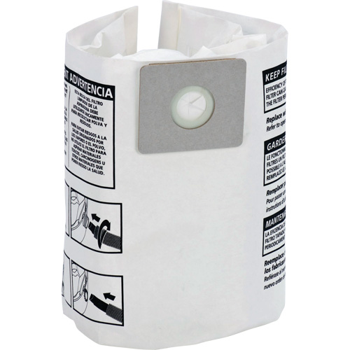 Sacs filtrants pour d&eacute;bris secs jetables, 4 gal. US Cam Industrial